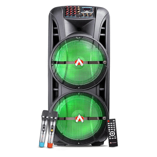 Audionic Mehfil MH-1212 Advance Dual 12-Inch Portable Bluetooth Trolley Speaker with 2 Wireless Mics