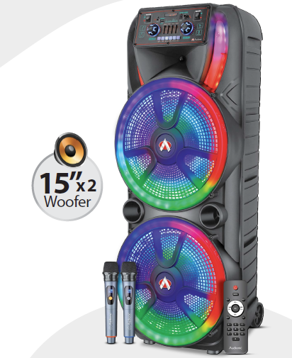 Audionic Mehfil MH-1055 Advance Double 10-Inch Portable Trolley Speaker