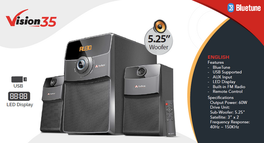 Audionic Vision 35 2.1 Channel Hi-Fi Multimedia Speaker System