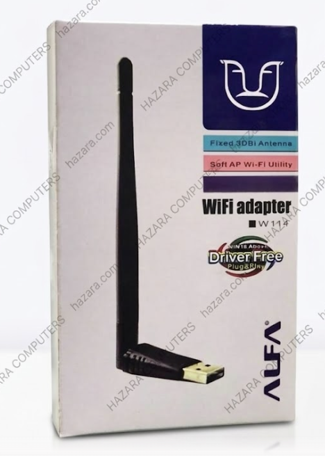 Alfa W114 300Mbps Wireless USB Wi-Fi Adapter with 3dBi External Antenna