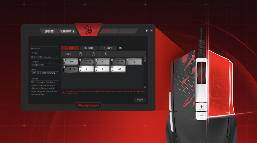 Bloody ES8 RGB Esports Gaming Mouse (PixArt Optical Engine, 10000 CPI, 1ms Response)