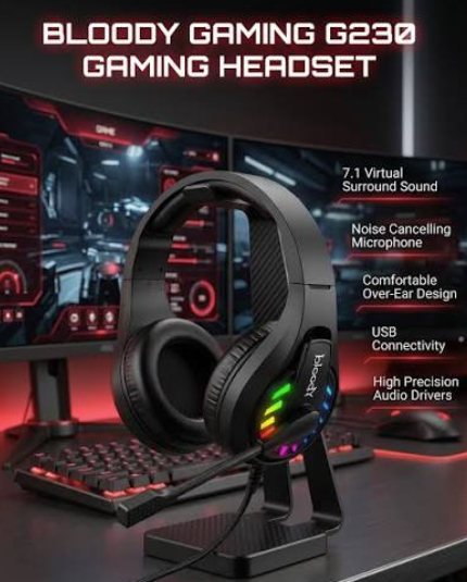 A4Tech Bloody G230 Virtual 7.1 Surround Sound Gaming Headset