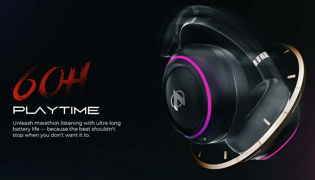 Audionic Hammer Wireless Over-Ear Gaming Headphones (Bluetooth 5.4, RGB Lights)