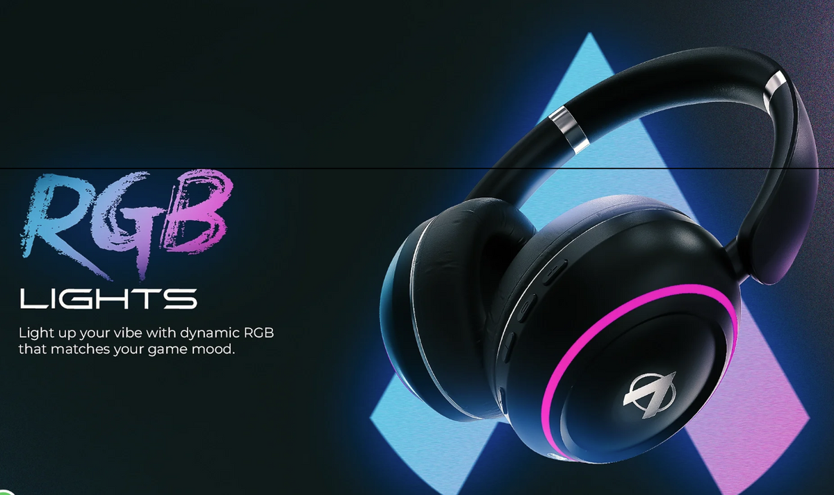 Audionic Hammer Wireless Over-Ear Gaming Headphones (Bluetooth 5.4, RGB Lights)