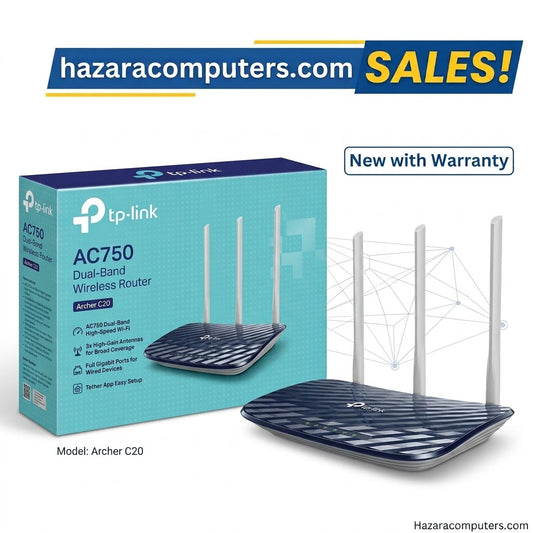 TP-Link Archer C20 AC750 Dual-Band Wi-Fi 5 Wireless Router (750Mbps, 3 External Antennas, Multi-Mode Support)
