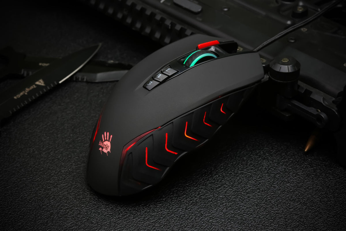 Bloody J95s 2-Fire RGB Animation Gaming Mouse (BC3332-S 8K Sensor, 8,000 CPI, 12 Programmable Buttons)