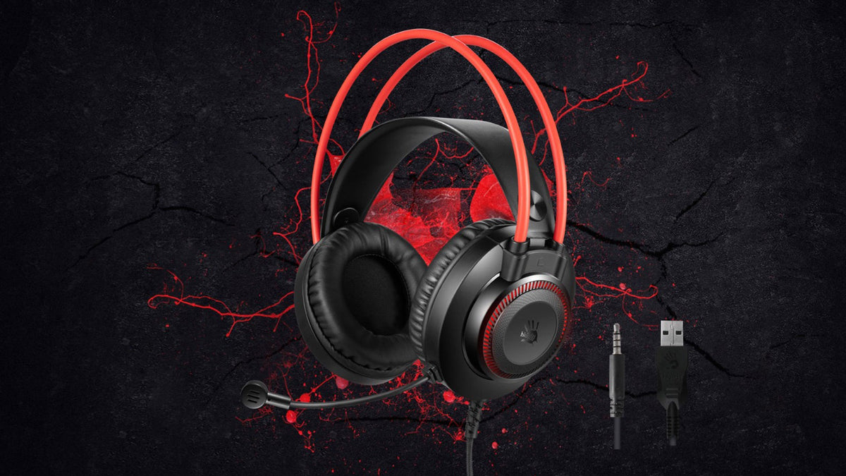 Bloody G200 Stereo Gaming Headset (50mm Drivers, Dynamic RGB Lighting, Noise-Canceling Mic)