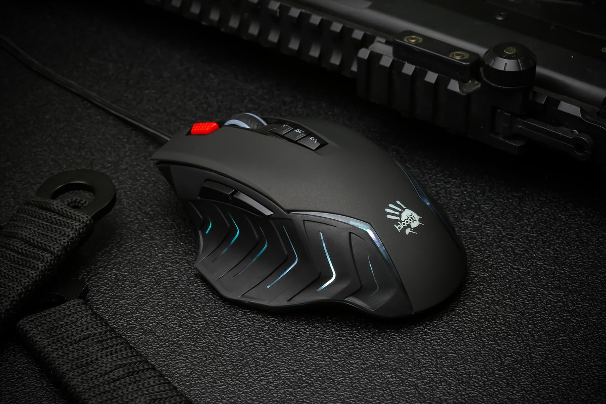 Bloody J95s 2-Fire RGB Animation Gaming Mouse (BC3332-S 8K Sensor, 8,000 CPI, 12 Programmable Buttons)