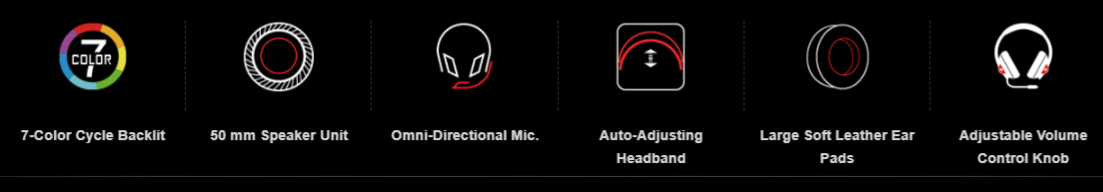 Bloody G521S Stereo Surround Sound Gaming Headset (50mm Drivers, RGB Backlight, Noise-Canceling Mic)