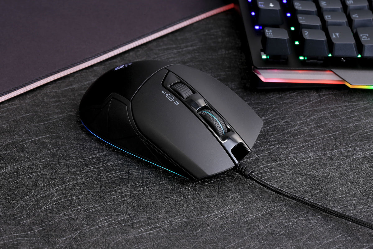 Bloody W70 Max RGB Optical Gaming Mouse (10,000 CPI Sensor, Dual Wheels, 10 Programmable Buttons)