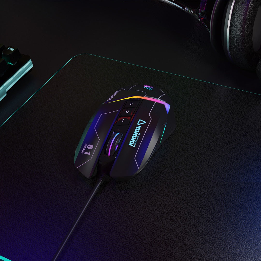 Bloody W60 Max RGB Optical Gaming Mouse (10,000 CPI Sensor, BC3332-A Engine, 8 Programmable Buttons)