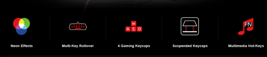 Bloody B135N Neon Illuminated Gaming Keyboard (Fast Response, Anti-Ghosting, Double-Injected Keycaps)