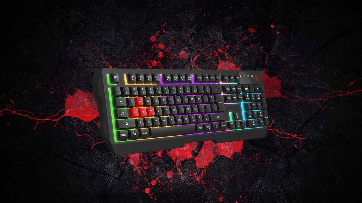 Bloody B135N Neon Illuminated Gaming Keyboard (Fast Response, Anti-Ghosting, Double-Injected Keycaps)