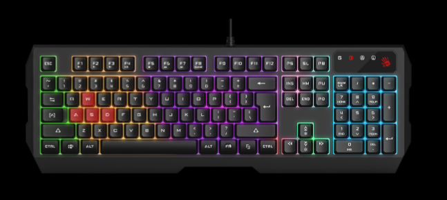 Bloody B135N Neon Illuminated Gaming Keyboard (Fast Response, Anti-Ghosting, Double-Injected Keycaps)
