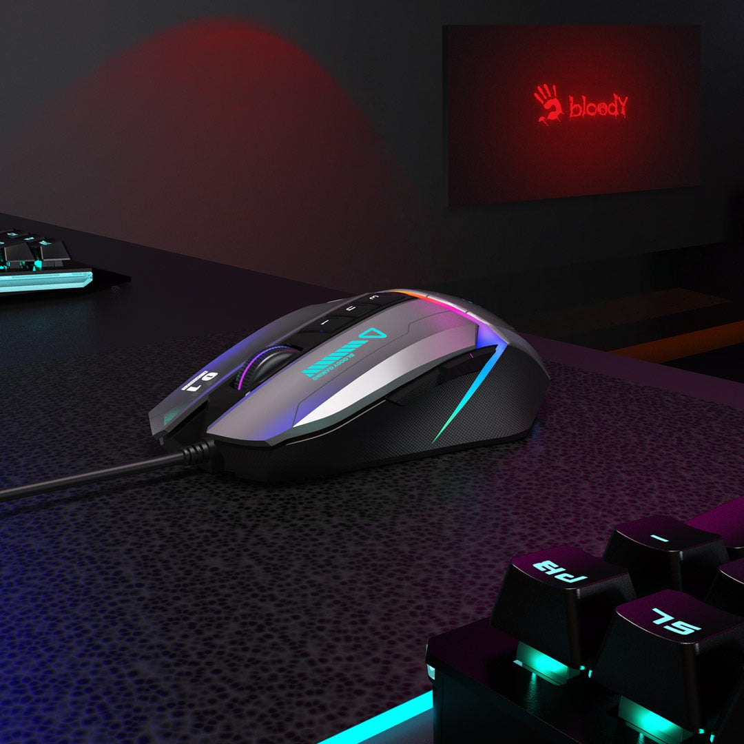 Bloody W60 Max RGB Optical Gaming Mouse (10,000 CPI Sensor, BC3332-A Engine, 8 Programmable Buttons)