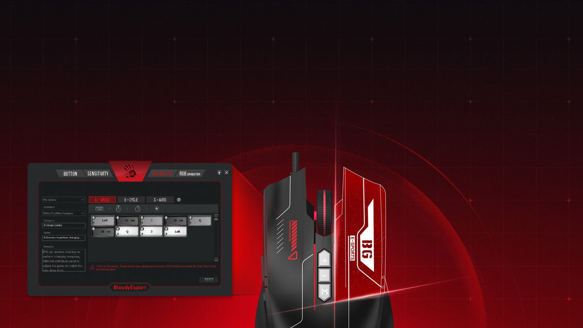 Bloody ES7 RGB Esports Gaming Mouse (PixArt Optical Engine, 6000 CPI, 1ms Response)