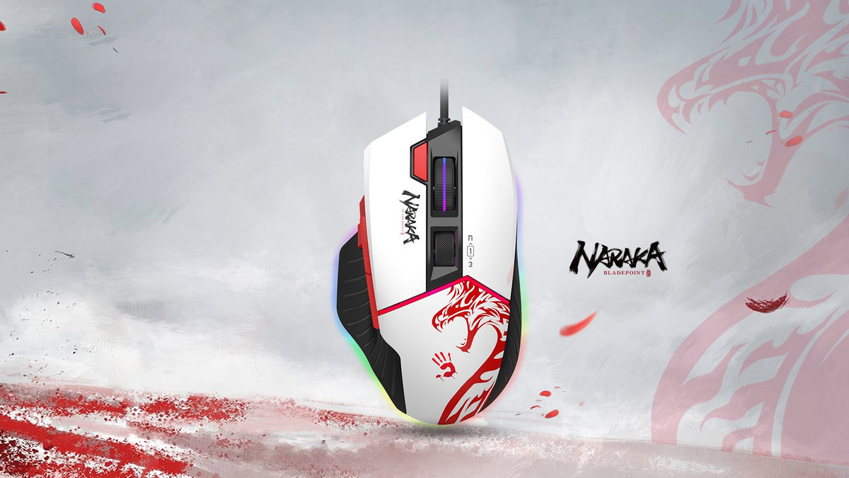 Bloody W95 Max Naraka Extra Fire RGB Optical Gaming Mouse (12,000 CPI Sensor, BC3332-A Engine, Extra Fire Wheel)