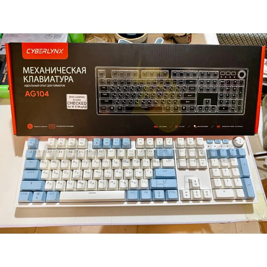 Cyberlynx AG104 Full-Size Mechanical RGB Gaming Keyboard (Mechanical Switches, Dynamic Backlighting, Anti-Ghosting)