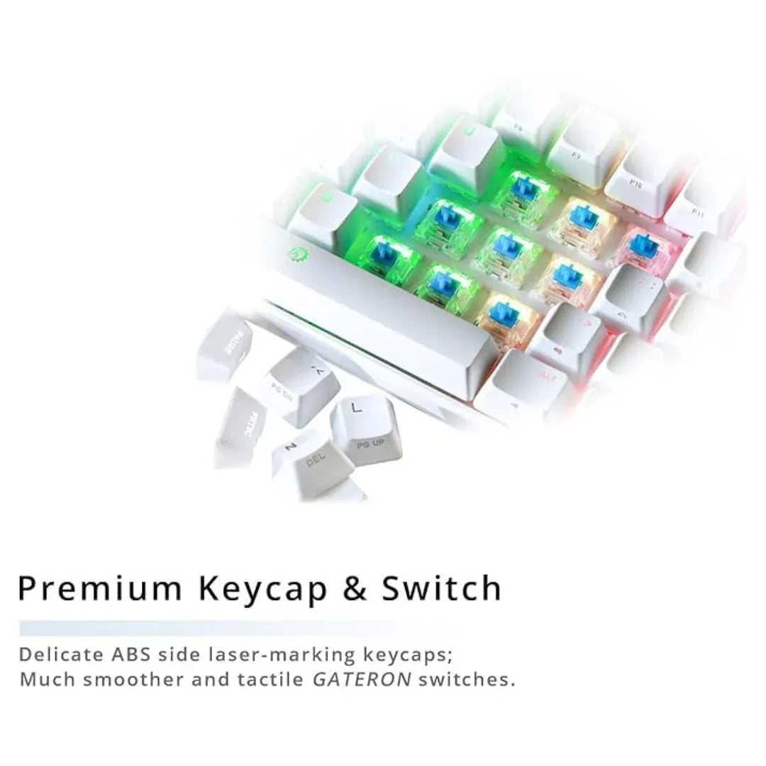 DREVO Seer Pro Mini 61-Key Wireless Mechanical Gaming Keyboard (Bluetooth 5.1 + Type-C Wired, RGB Backlit, Compact 60% Layout)