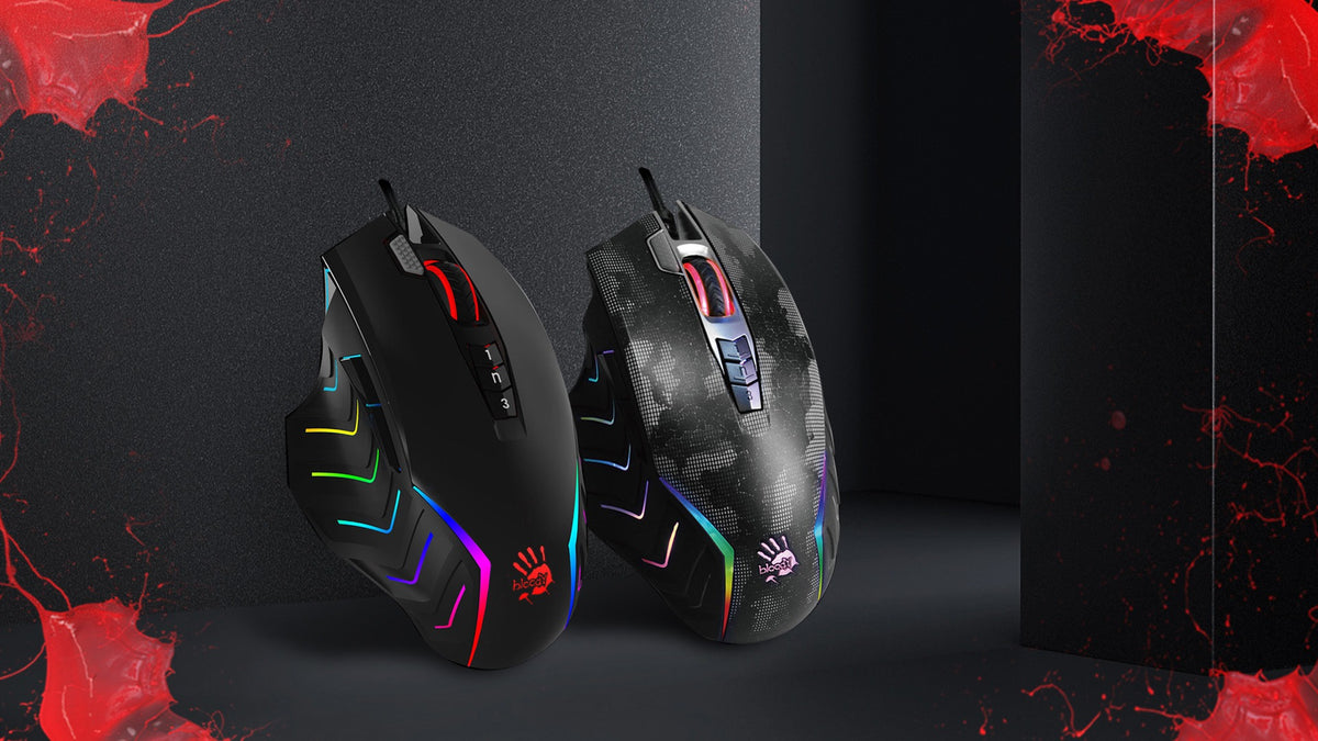 Bloody J95s 2-Fire RGB Animation Gaming Mouse (BC3332-S 8K Sensor, 8,000 CPI, 12 Programmable Buttons)