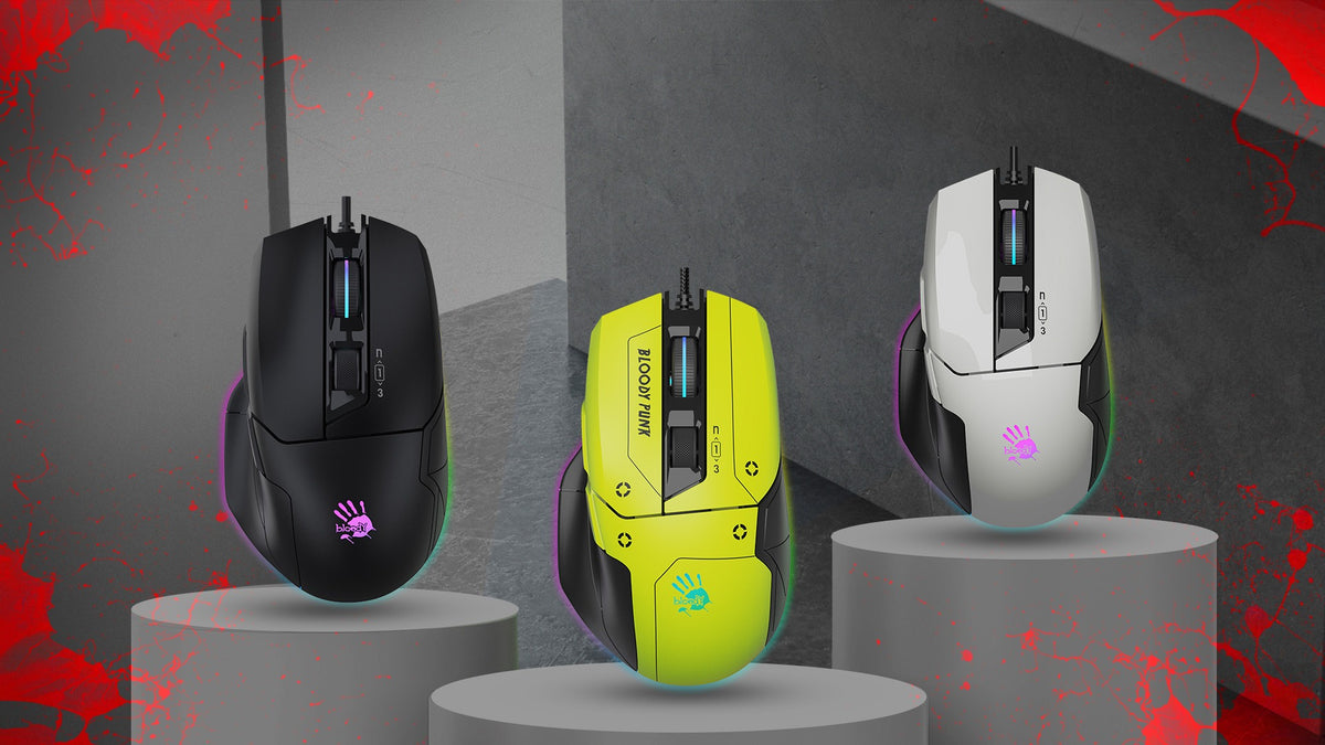 Bloody W70 Max RGB Optical Gaming Mouse (10,000 CPI Sensor, Dual Wheels, 10 Programmable Buttons)