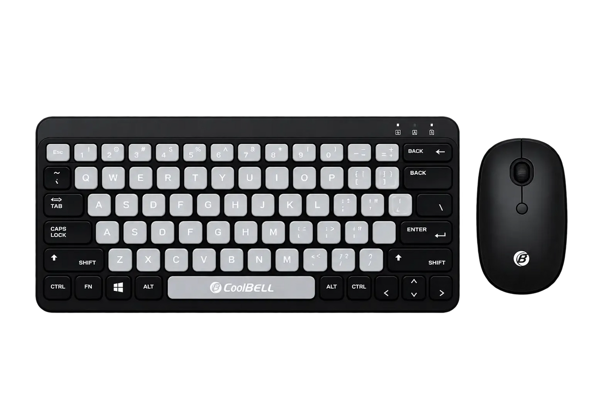 CoolBELL KM300e Mini Pro Wireless Keyboard and Mouse Combo Set (2.4GHz + Bluetooth Dual-Mode, Ultra-Compact Layout, Portable Desktop Set)