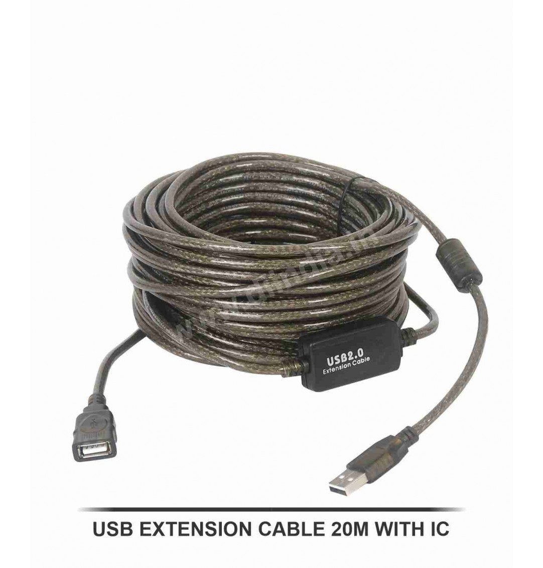 20M USB 2.0 Active Extension Cable Male to Female with Signal Booster IC Chipset (Imported China Stock)