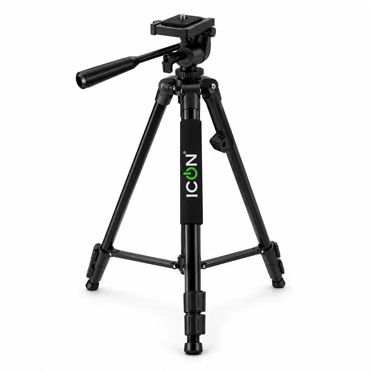 ICON IC-7864 Lightweight Mobile & Camera Tripod Stand (3-Way Pan Head, Quick Release Plate, Universal Phone Holder)
