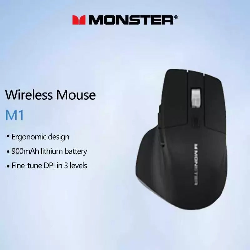 Monster Airmars M1 Wireless Vertical Ergonomic Mouse (2.4G + Bluetooth, PAW3212 Optical Sensor, RGB Lighting)