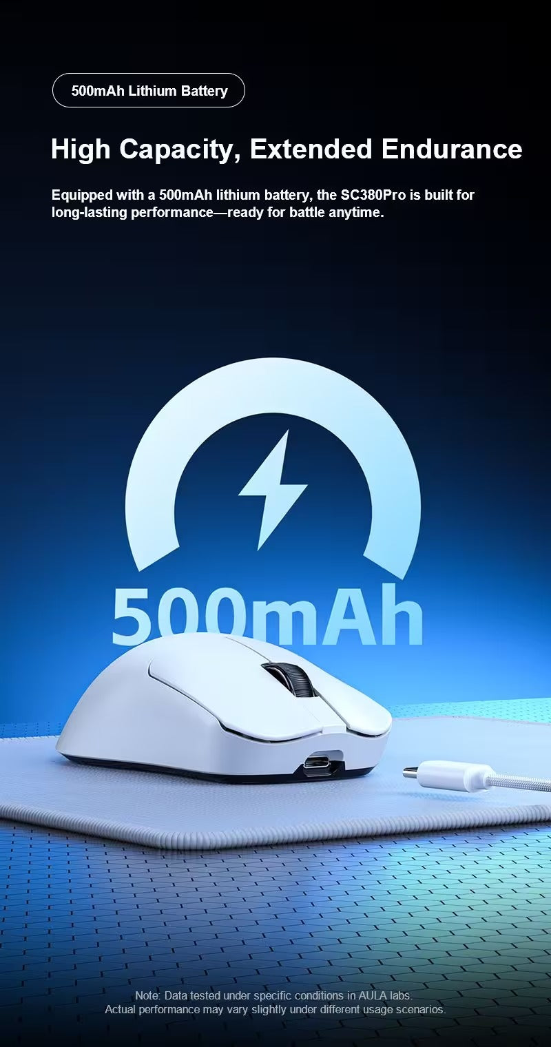 AULA SC380 Pro Tri-Mode Lightweight Wireless Gaming Mouse with Charging Dock (PAW3311 Sensor, 12000 DPI, 1000Hz Polling Rate, 55g Ultra-Light)