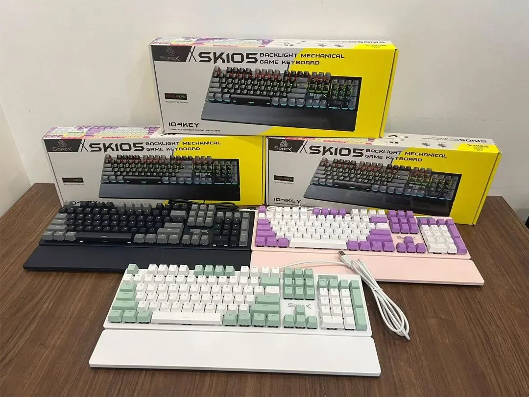 SOREX SK105 Full-Size Mechanical RGB Gaming Keyboard (Tactile Mechanical Switches, Dynamic Backlighting, Imported Stock)