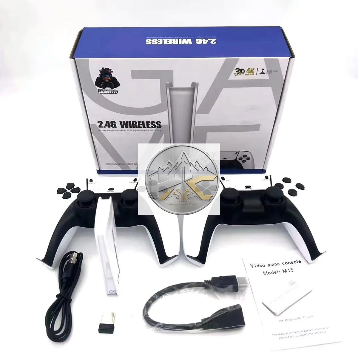 M15 Game Stick Pro 4K Retro Console 64GB (20,000+ Pre-Installed Games, Dual 2.4G Wireless Controllers, HDMI Output)