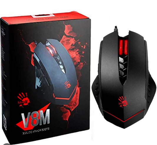 Bloody V8M Ultra Gaming Mouse (Multi-Core Gun3, Metal X'Glide Armor Boot, 3200 CPI)