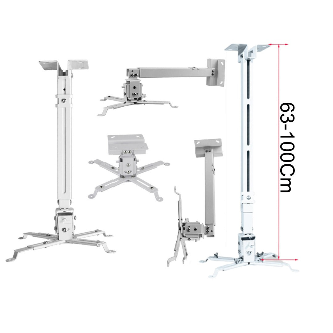 Universal Projector Ceiling Mount Bracket 3.3feet  (61cm to 100cm Adjustable Extension Pole, 360 Degree Swivel, 15° Tilt, Cable Management)