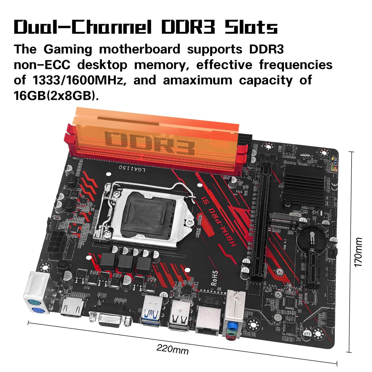 MACHINIST H81 LGA 1150 Micro-ATX Gaming Motherboard (Dual-Channel DDR3, USB 3.0, HDMI/VGA, New China Import)