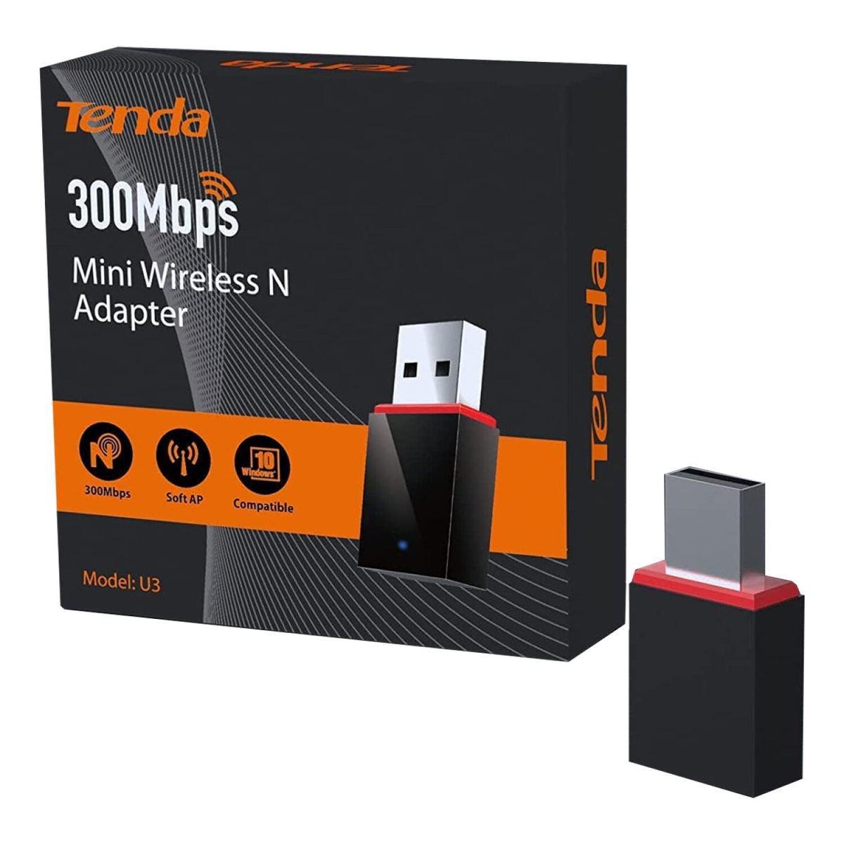 Tenda U3 300Mbps Mini Wireless N USB Adapter