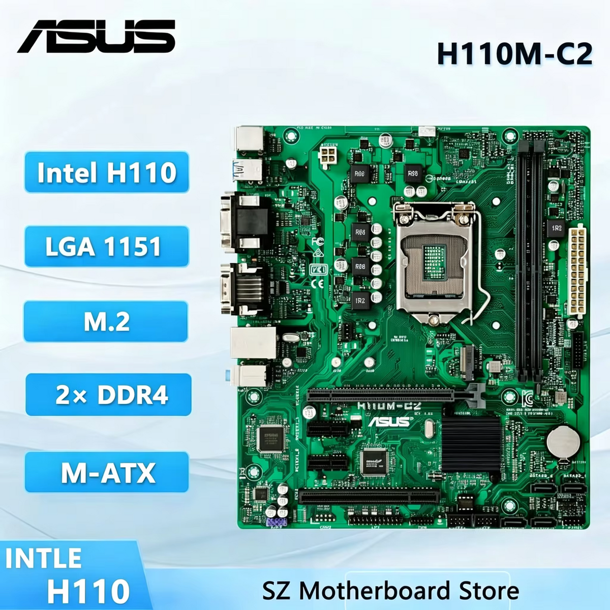 Gaming MotherBoard H110 LGA 1151 DDR4 Micro-ATX Motherboard (6th & 7th Gen Supported, Used / Refurbished Mix Brands)
