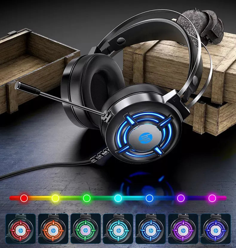 HP H120 USB & Dual 3.5mm Stereo Gaming Headset with Microphone and Inline Controls (Black)