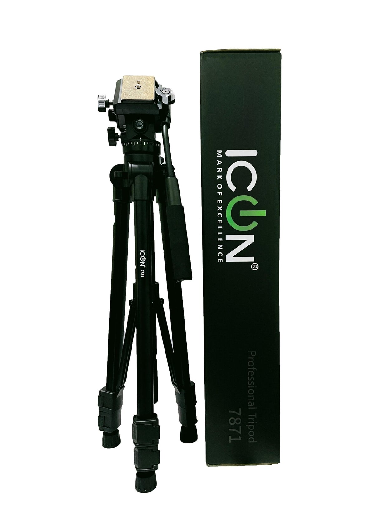 ICON IC-7864 Lightweight Mobile & Camera Tripod Stand (3-Way Pan Head, Quick Release Plate, Universal Phone Holder)