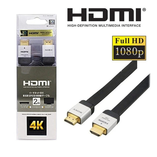 Sony 4K High-Speed HDMI Cable (2 Meter, Premium Braided, 18Gbps, Gold-Plated Connectors)