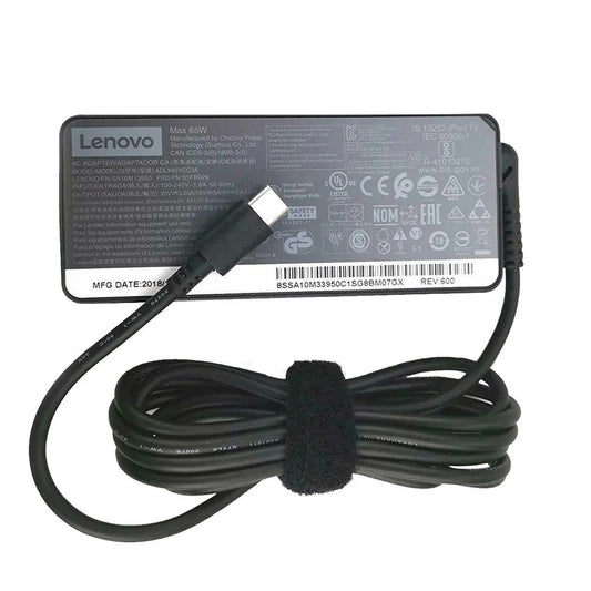 Lenovo 65W USB Type-C Laptop Power Adapter (20V 3.25A / 15V 3A / 9V 2A / 5V 2A, 45W to 65W