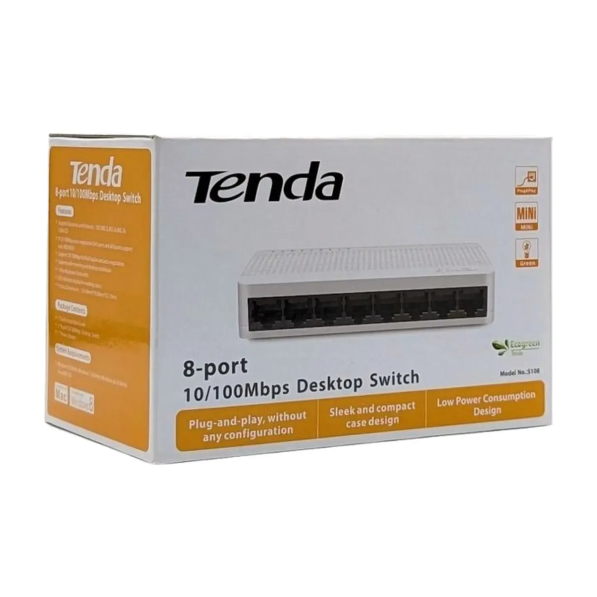 Tenda S108 8-Port Fast Ethernet Desktop Network Switch