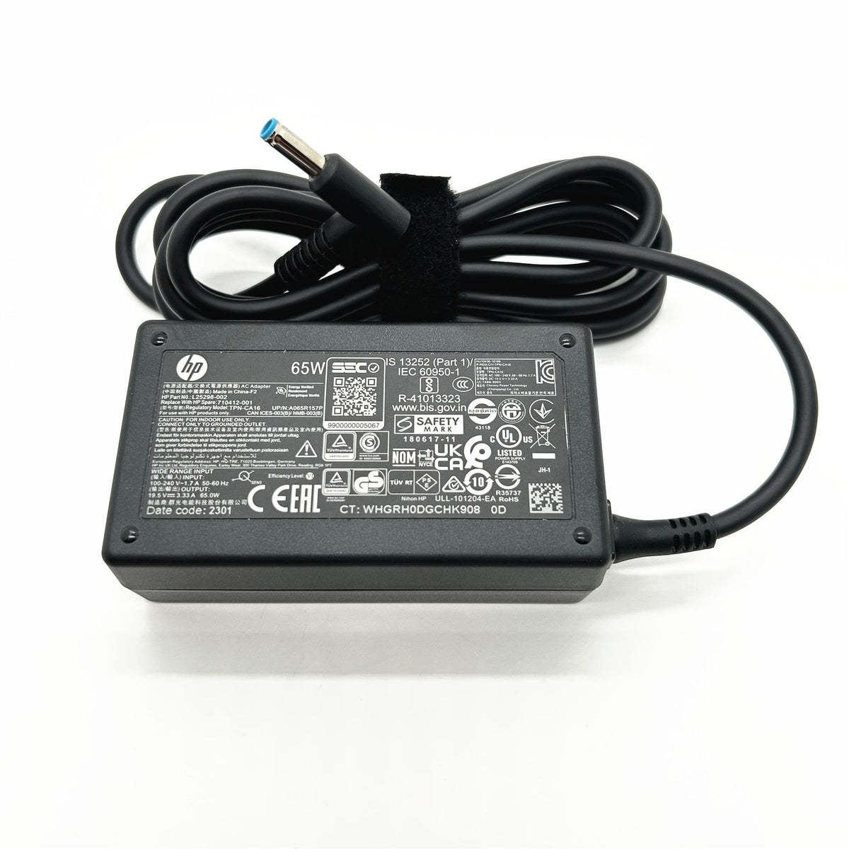 HP 65W Blue Pin Laptop Power Adapter Charger (19.5V 3.33A, 4.5mm x 3.0mm Smart Blue Tip, Original Imported Lot)