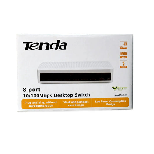 Tenda S108 8-Port Fast Ethernet Desktop Network Switch