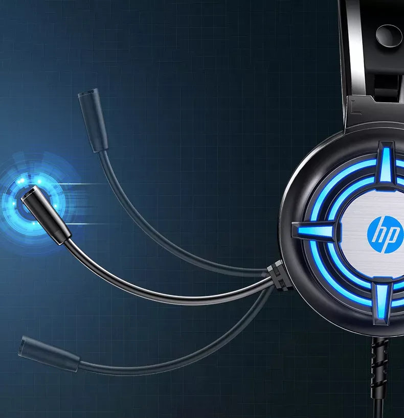 HP H120 USB & Dual 3.5mm Stereo Gaming Headset with Microphone and Inline Controls (Black)