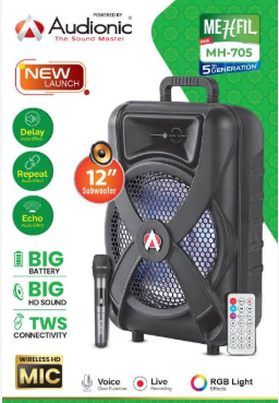 Audionic Mehfil MH-705 Portable Bluetooth Speaker with Wireless Mic