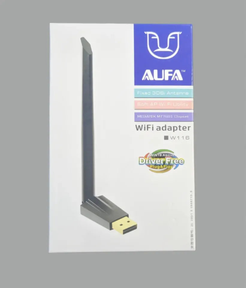 Alfa Net W115 150Mbps Long-Range Wireless USB Wi-Fi Adapter with High-Gain Antenna