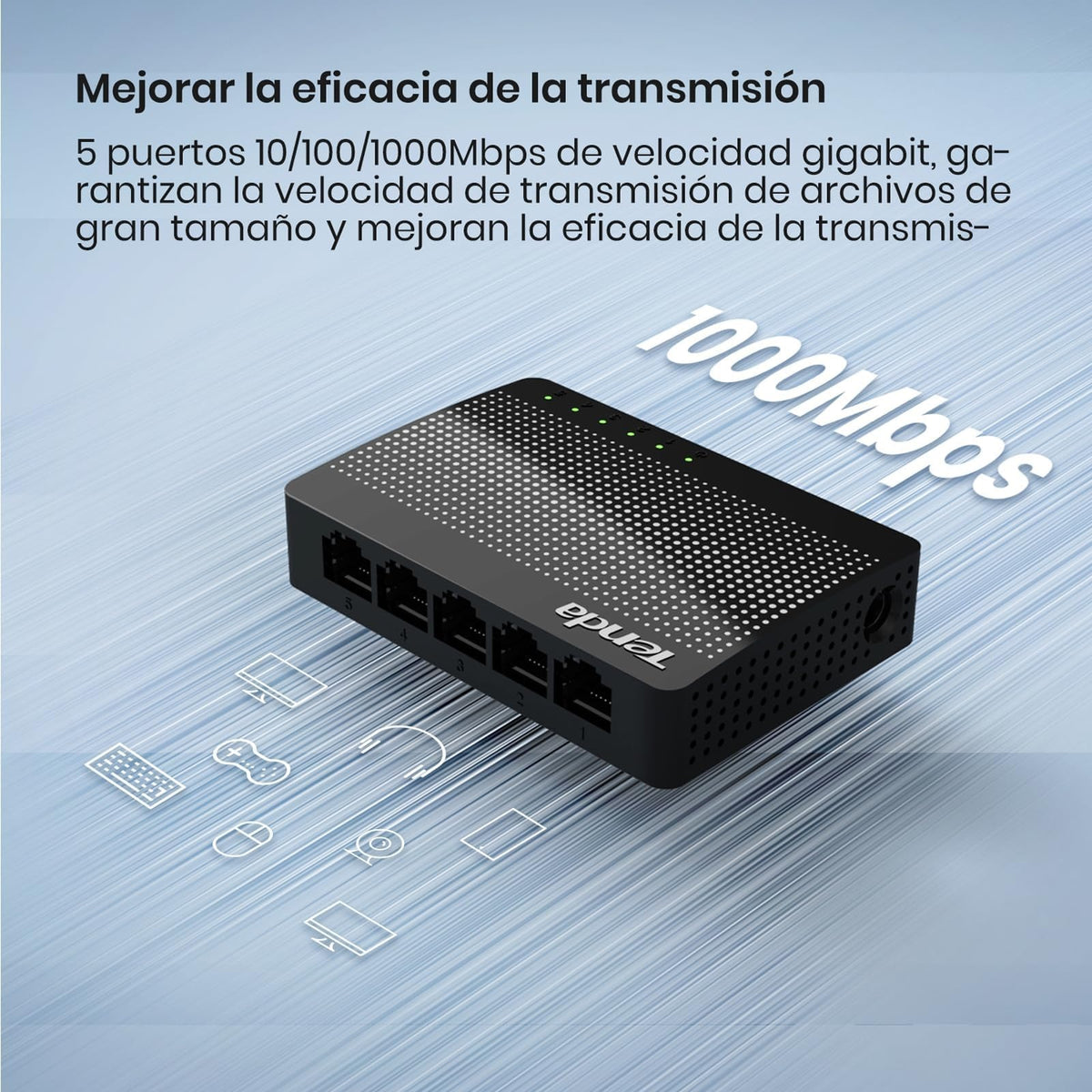 Tenda SG105M 5-Port Gigabit Ethernet Desktop Network Switch (1000Mbps)
