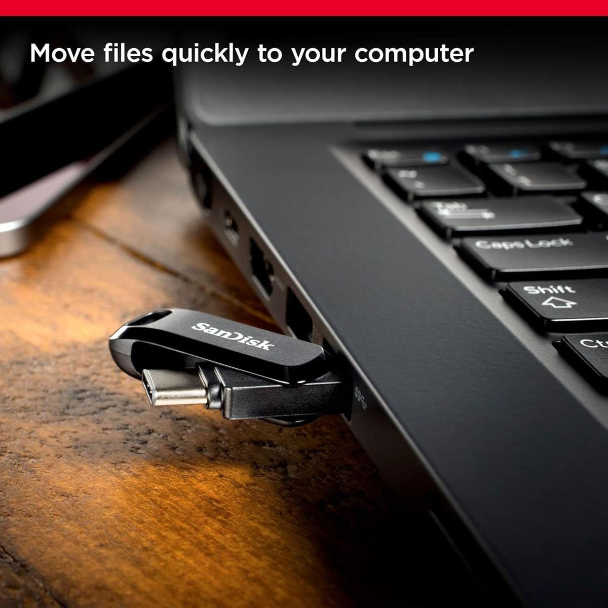 SanDisk 128GB Ultra Dual Drive Go USB Type-C Flash Drive (Dual USB Type-C & Type-A Connectors, Up to 400MB/s Read Speed, Swivel Design, Original with Official Replacement Warranty)