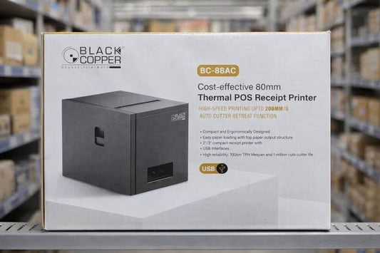 Black Copper BC-88AC 80mm Thermal Receipt Printer (Direct Thermal, Heavy-Duty Auto Cutter, 200mm/s High Speed, USB/Serial POS Printer)